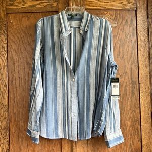 NWT Women’s Ralph Lauren Cotton Button Up XL